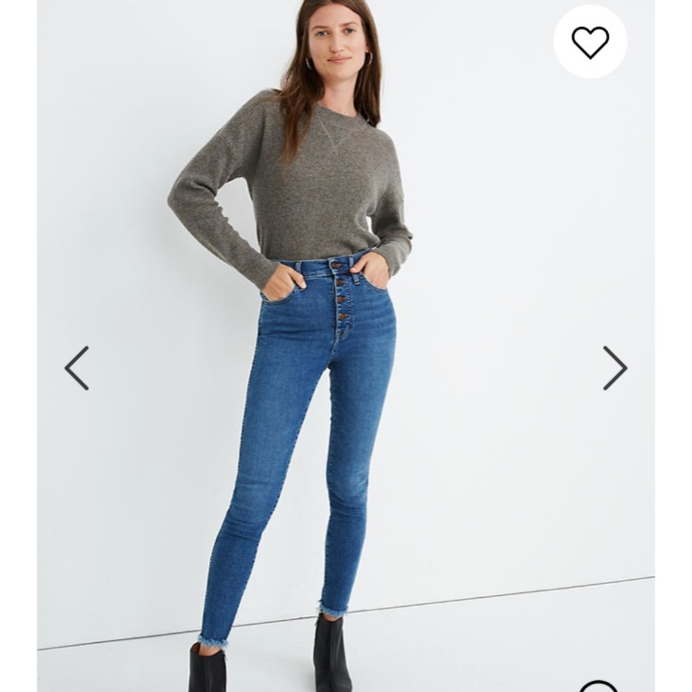 Madewell 10” High Rise Skinny Jeans: Button Front